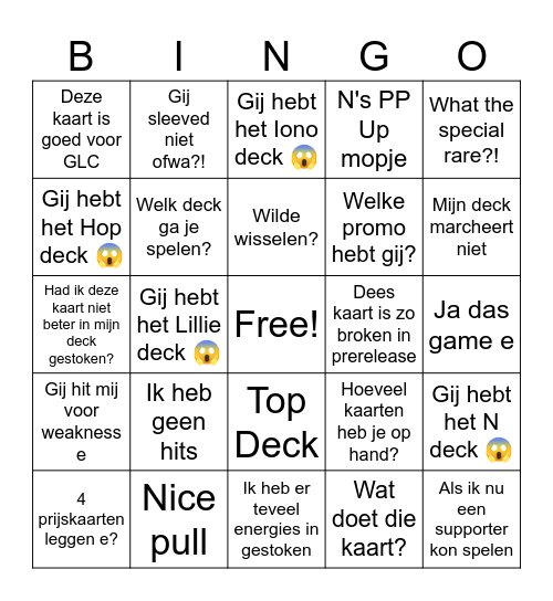 Journey together Prerelease Bingo Card