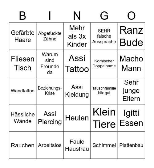 Frauentausch Bingo Card