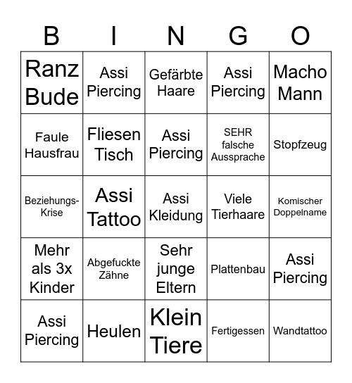 Frauentausch Bingo Card