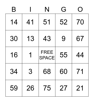 BINGO BONANZA SA GREATLAND SCHOOL Bingo Card