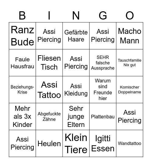 Frauentausch Bingo Card