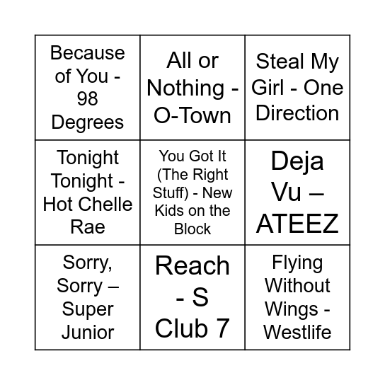 Game Six Bingo Card