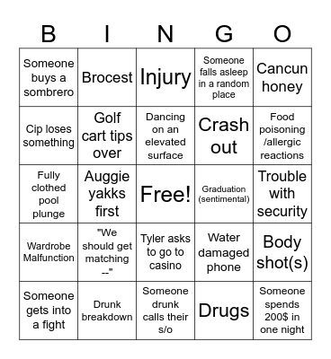 OT Cancun 2025 Bingo Card