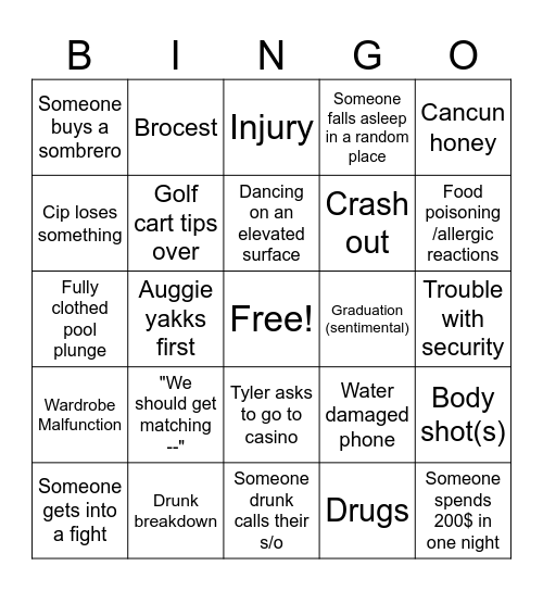 OT Cancun 2025 Bingo Card