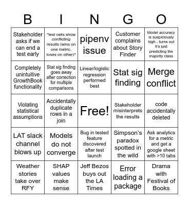 DS Bingo Card