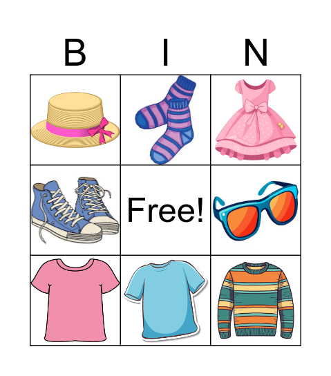 Spring clothes Bingo Card