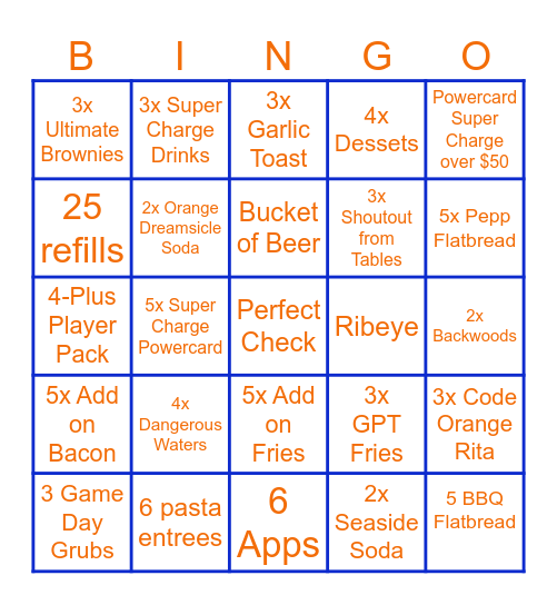 Salesmanship Bingo Card