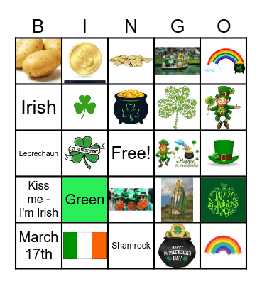 Saint Patrick's Day Bingo Card