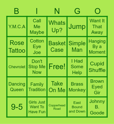 St. Paddys Bingo Card