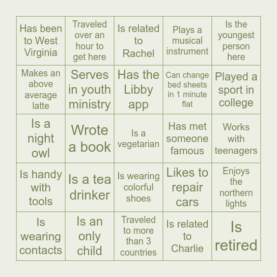 Find Someone Who... Bingo Card