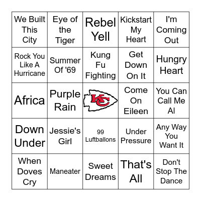 All Time Country Bingo Card