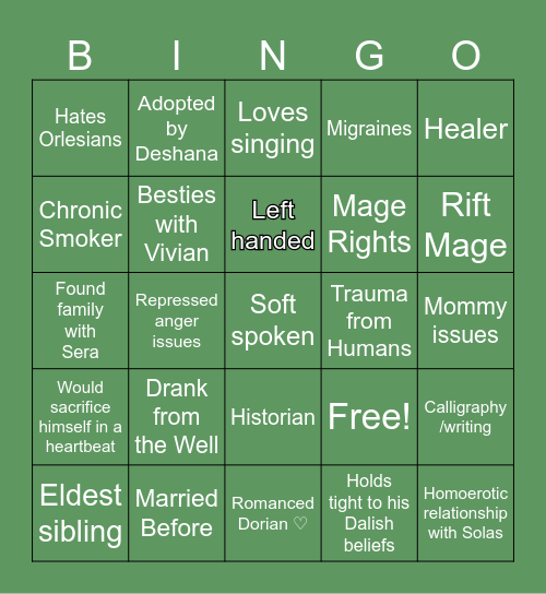 Inquisitor Eshal Bingo Card