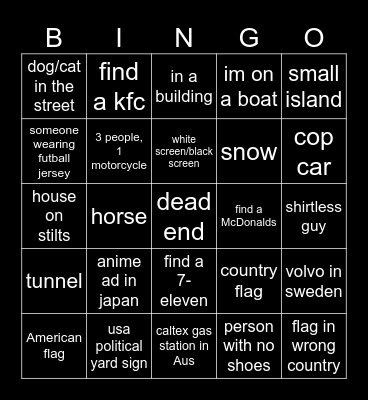 halis geoguessr Bingo Card