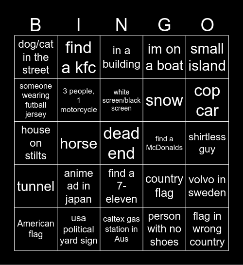 halis geoguessr Bingo Card