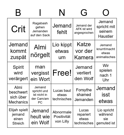 Scent of Decay Bingo Card