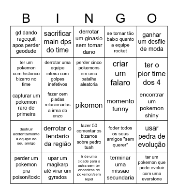 nuzlocke diamond Bingo Card