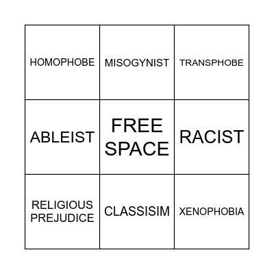 BIGOT BINGO Card