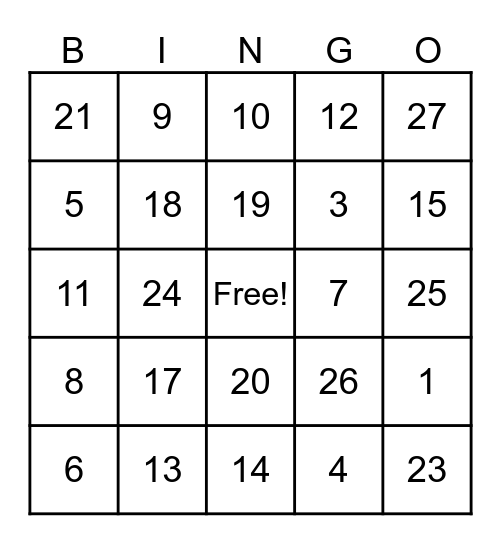 St. Patrick's Day DREAM Bingo Card