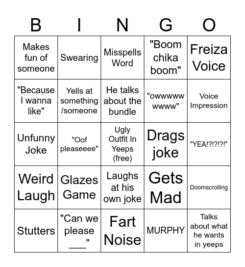 Soulz Bingo Card