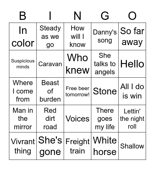 Happy Birthday Tamara Bingo Card