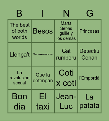 VERMUT NOSTÀLGIC Bingo Card