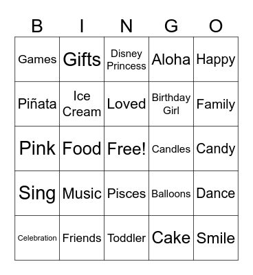 Happy Birthday, Anaiah!!! Bingo Card