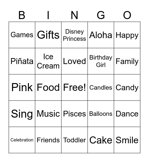Happy Birthday, Anaiah!!! Bingo Card