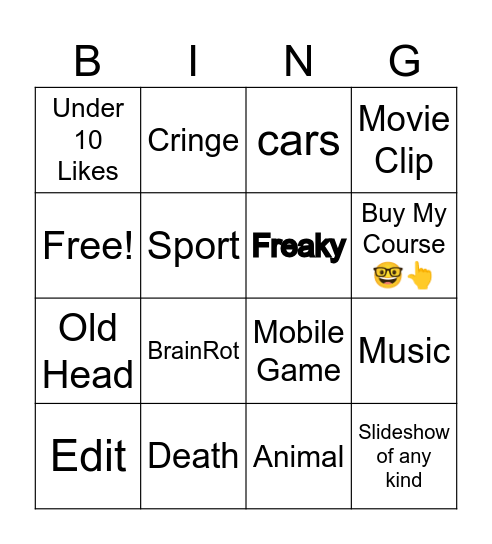Insta Bingo Card