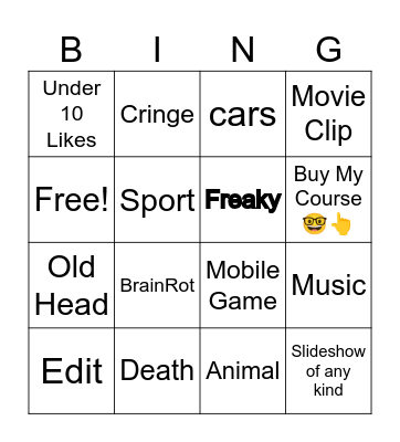 Insta Bingo Card