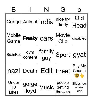 Insta Bingo Card