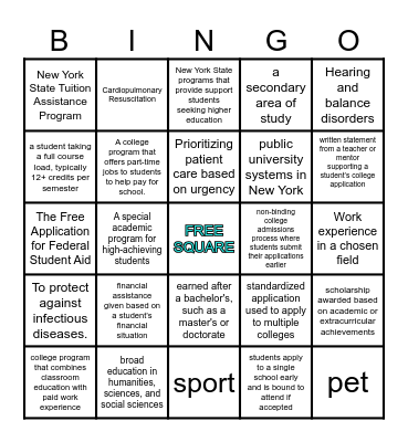 Pre-RN Bingo Card
