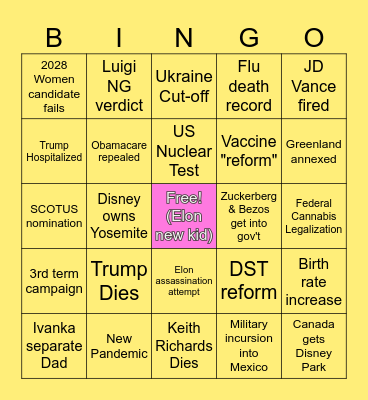 4 year bingo card Bingo Card