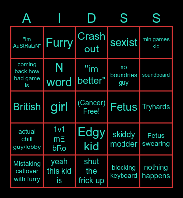 Mawdust gtag publics Bingo Card