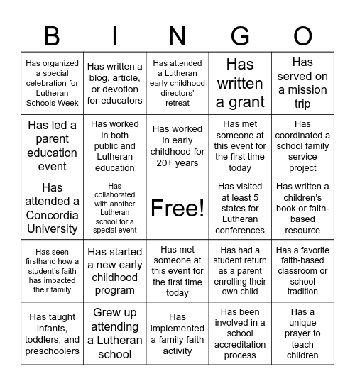 Anchored in our LCMS EC Community Bingo Card