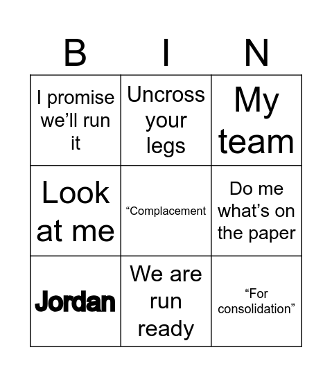 Andre Bingo Card