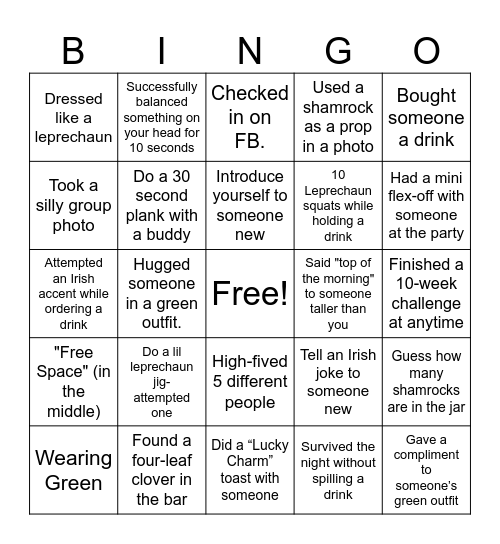 Lucky Leprechaun Bingo Card