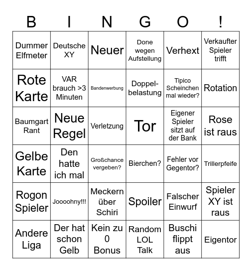 Kickbase Bingo Card
