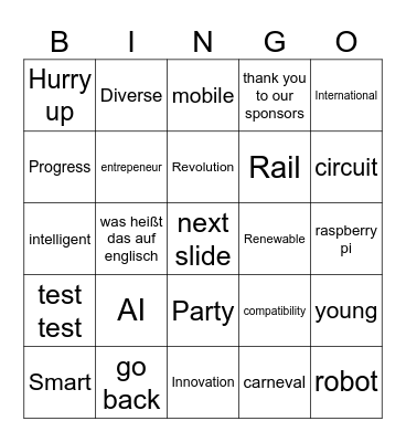 smart word bingo Card