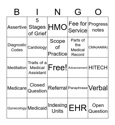 MEAS 109 Bingo Card