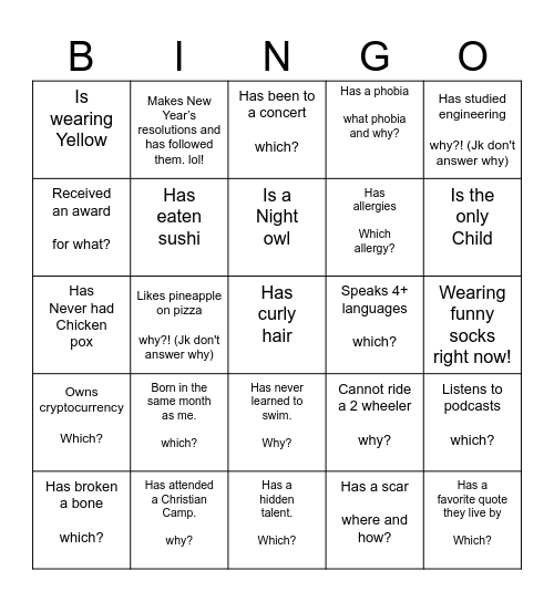 CLS BINGO 2025 Bingo Card