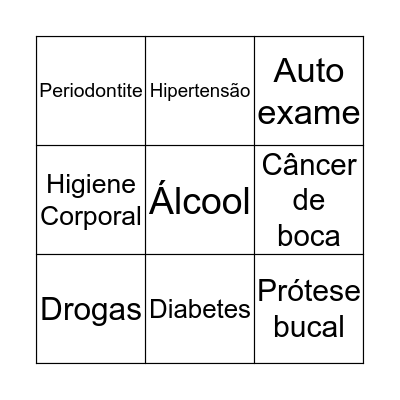 Bingo da melhor idade Bingo Card