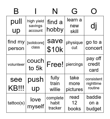 2025 bingo Card