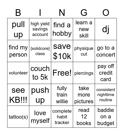 2025 bingo Card