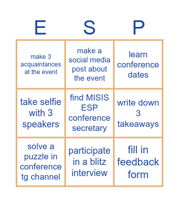 ESP Bingo Card