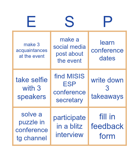 ESP Bingo Card