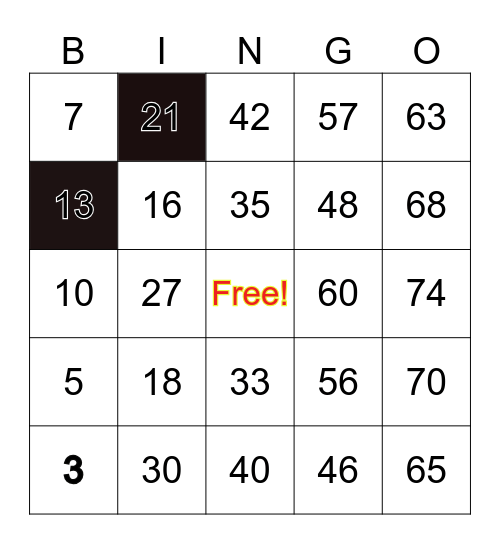 fluffy face Bingo Card