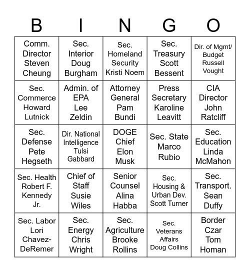 Buffoon Bingo Card