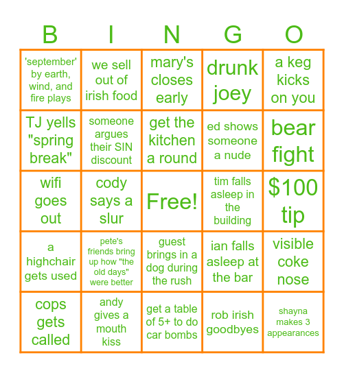 Galley & Hold Paddy's Weekend Bingo 2025 Bingo Card
