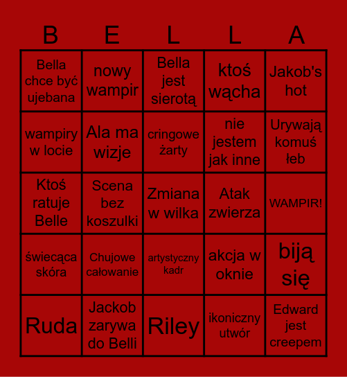 ZMIERZCH BINGO Card