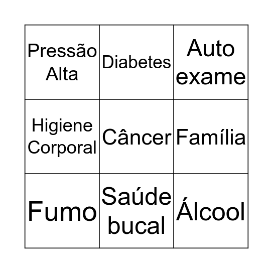 Bingo da melhor idade Bingo Card